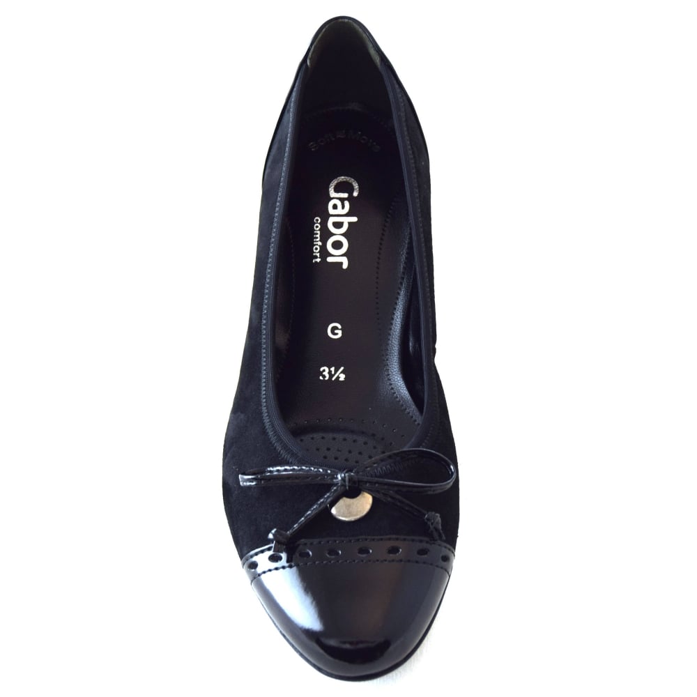 gabor black court shoes